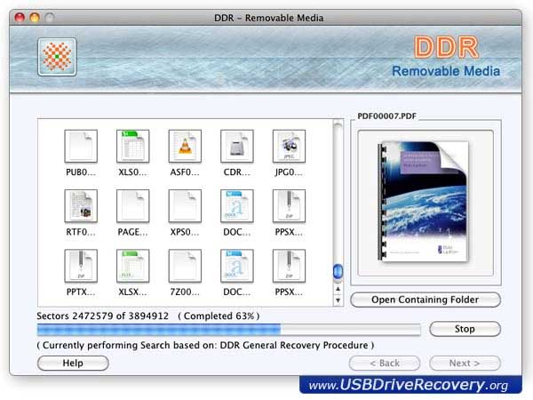 Screenshot of USB Flash Drive Recovery Mac