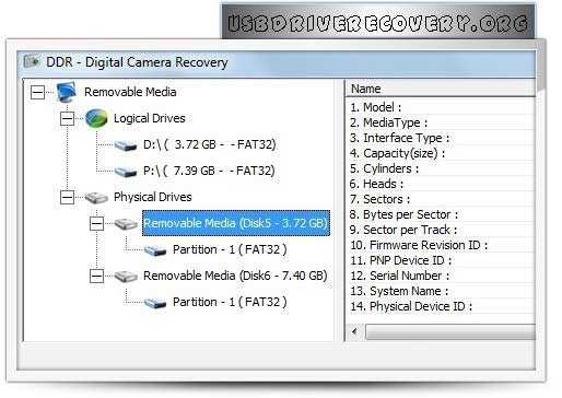 Sony Digital Camera Data Recovery screen shot