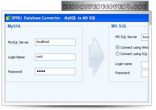 MySQL to MSSQL database converter tool converts MySQL to MSSQL database format