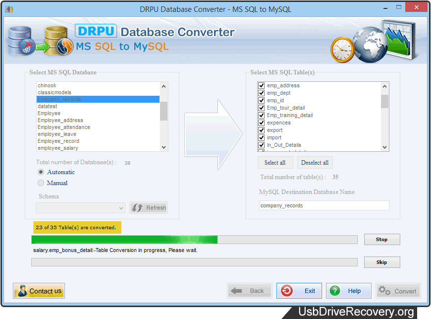 MSSQL to MySQL Database Conversion Process