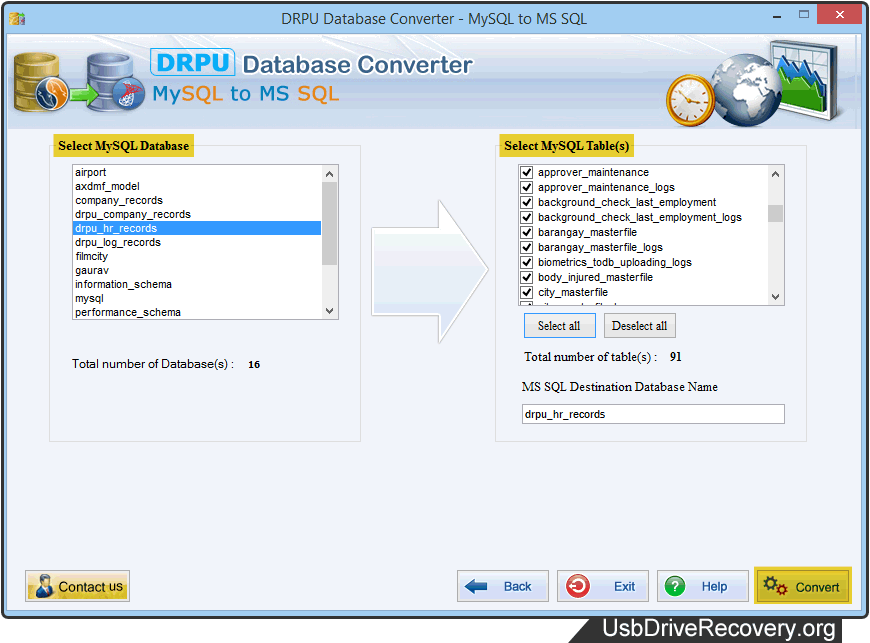 MySQL to MSSQL Database Converter