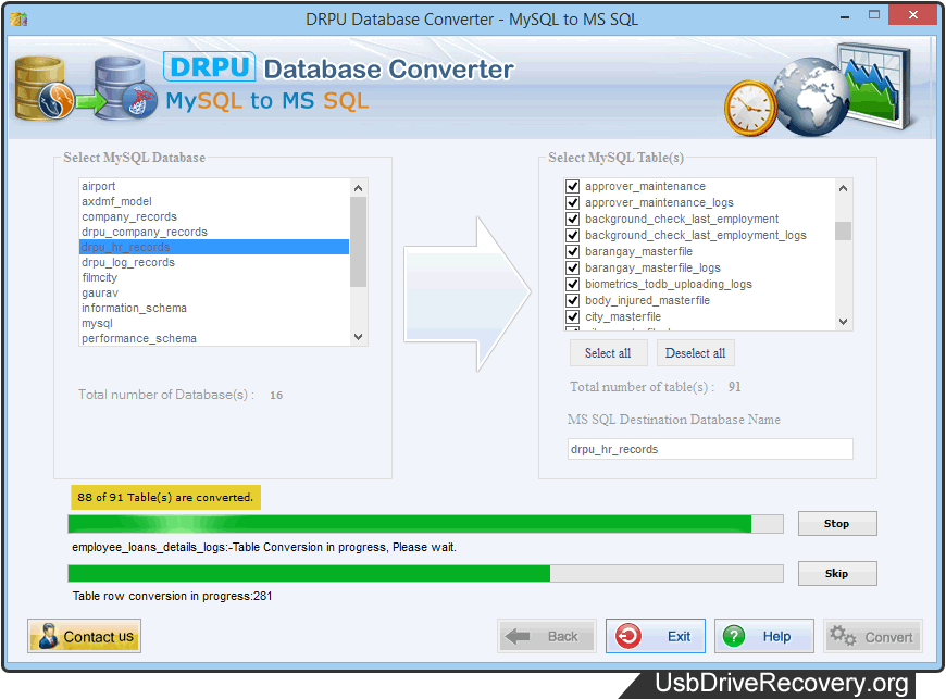 MySQL to MSSQL Database Converter