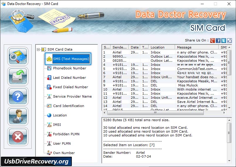 Recovered Text Messages