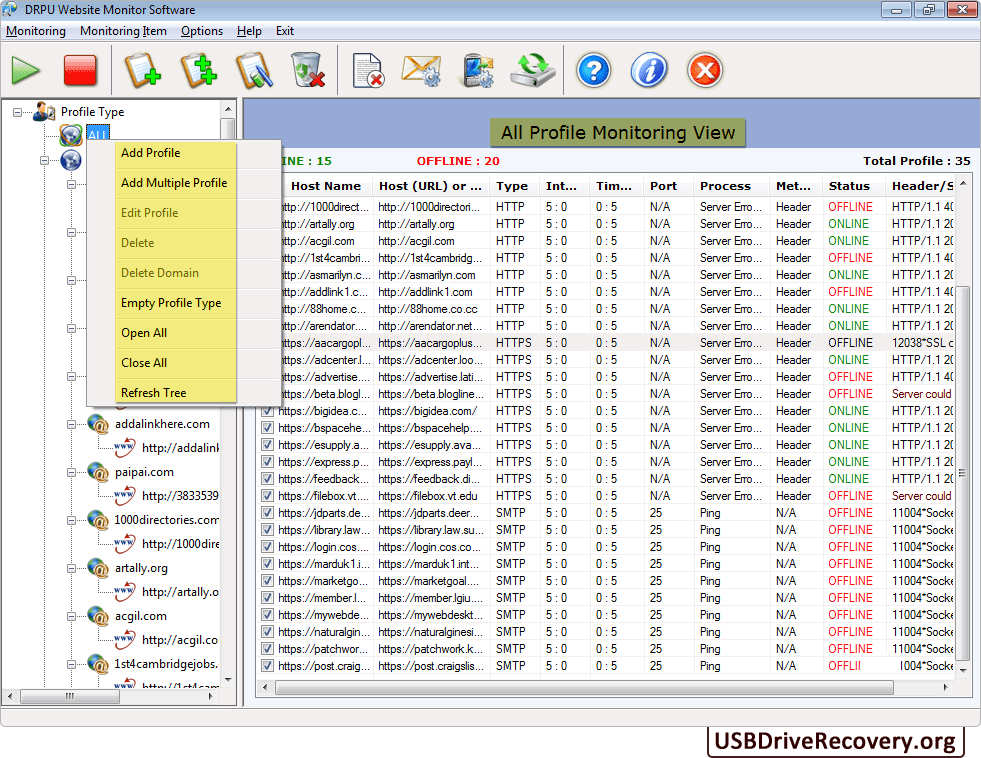 Website monitoring Software