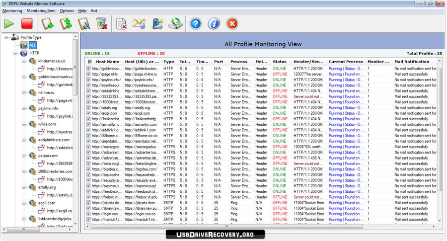 Website monitoring Software