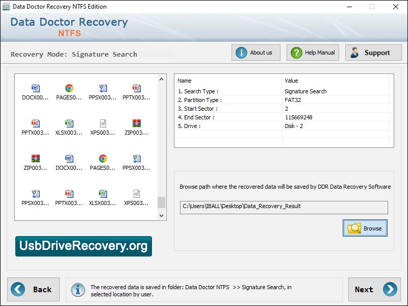 Screenshot of NTFS Retrieval Software 8.1.5.9